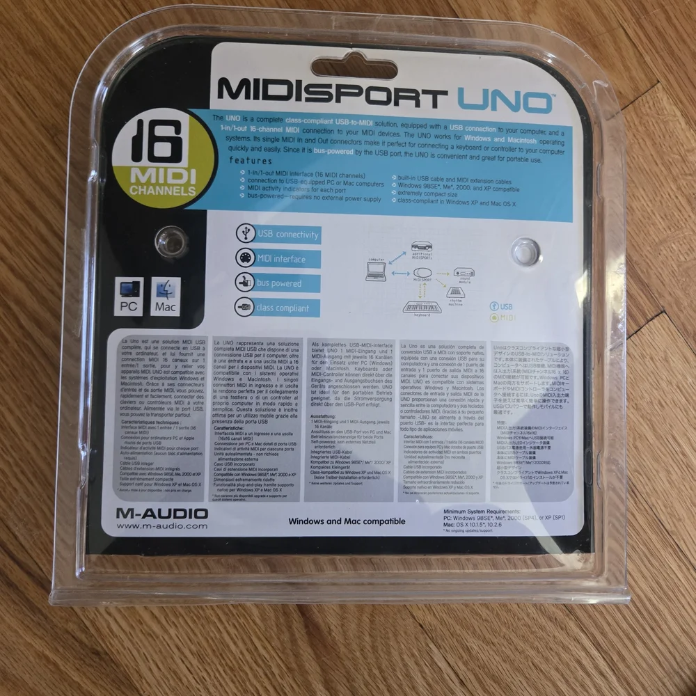 M-Audio MIDISport UNO USB to MIDI Interface